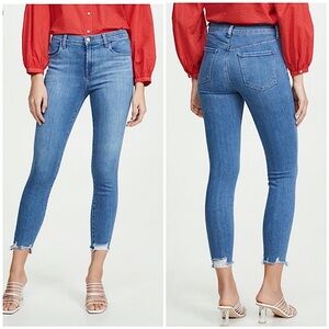 J Brand Alana High Rise Stretch Skinny Ankle Crop Jeans 27 True Love Destruct